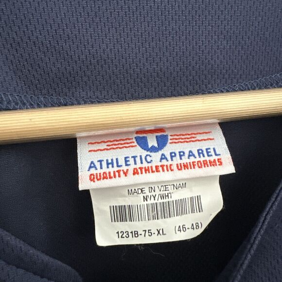 Teamwork Athletic Apparel Baseball Blank Jersey Adult Size XL Navy Blue White - Picture 3 of 6